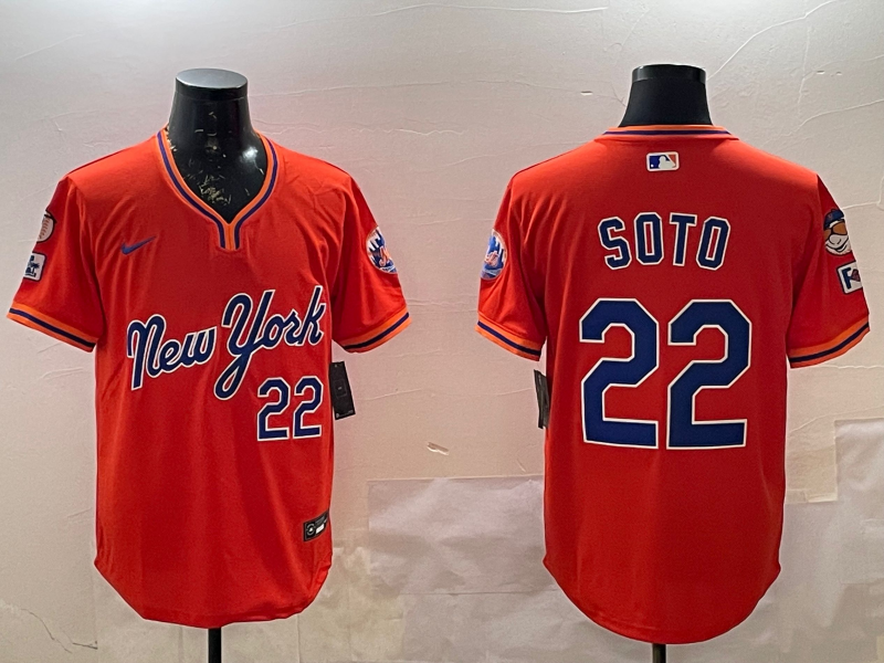 Men's New York Mets Juan Soto #22 Orange Jersey